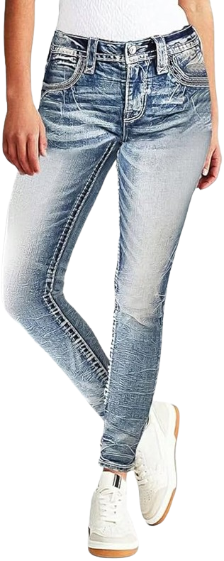The Embroidered Pocket Skinny with Low-Waist Casual Style