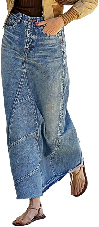 The A-Line High Rise Vintage with Zipped Seam Detail Long