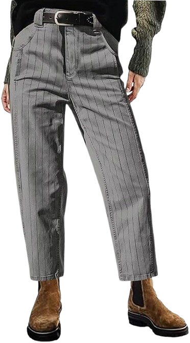The Straight Leg Mid Waist Vintage with Cropped Stripe Barrel StretchRetryClaude can make mistakes. Please double-check responses.
