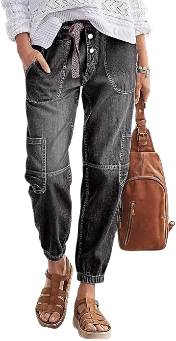 The Straight Leg Button Fly Multi-Pocket with Mid Rise Denim